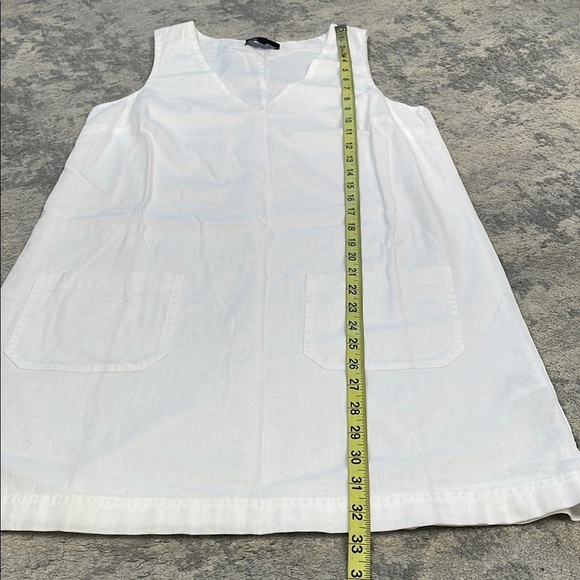 New Nobodys Child Piper Linen Blend V Neck Shift Dress Beachy White Sz 2 - Picture 9 of 11